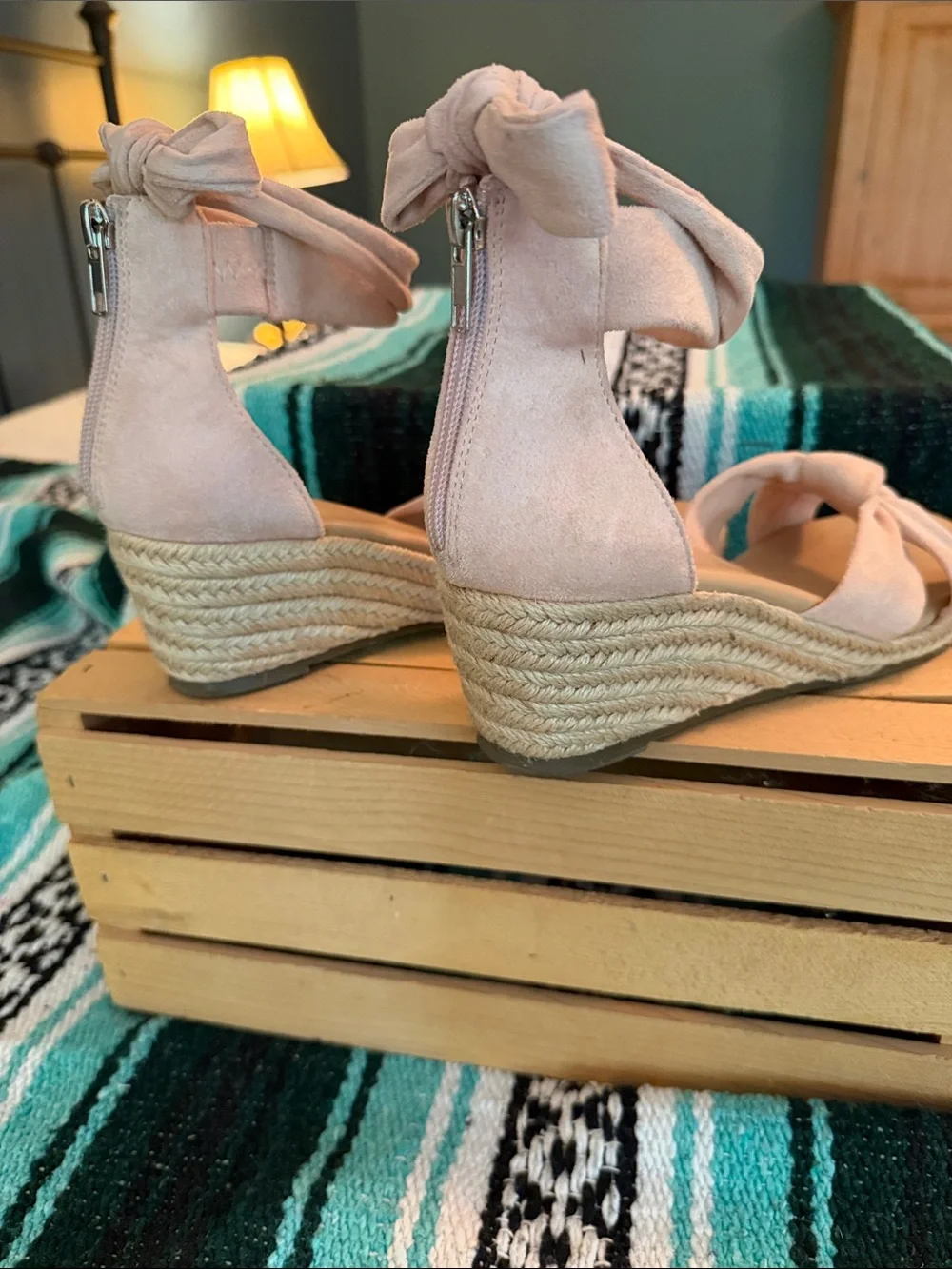 Women’s Espadrille Ankle-Tie Sandals - Blush Pink - Picture 8 of 9